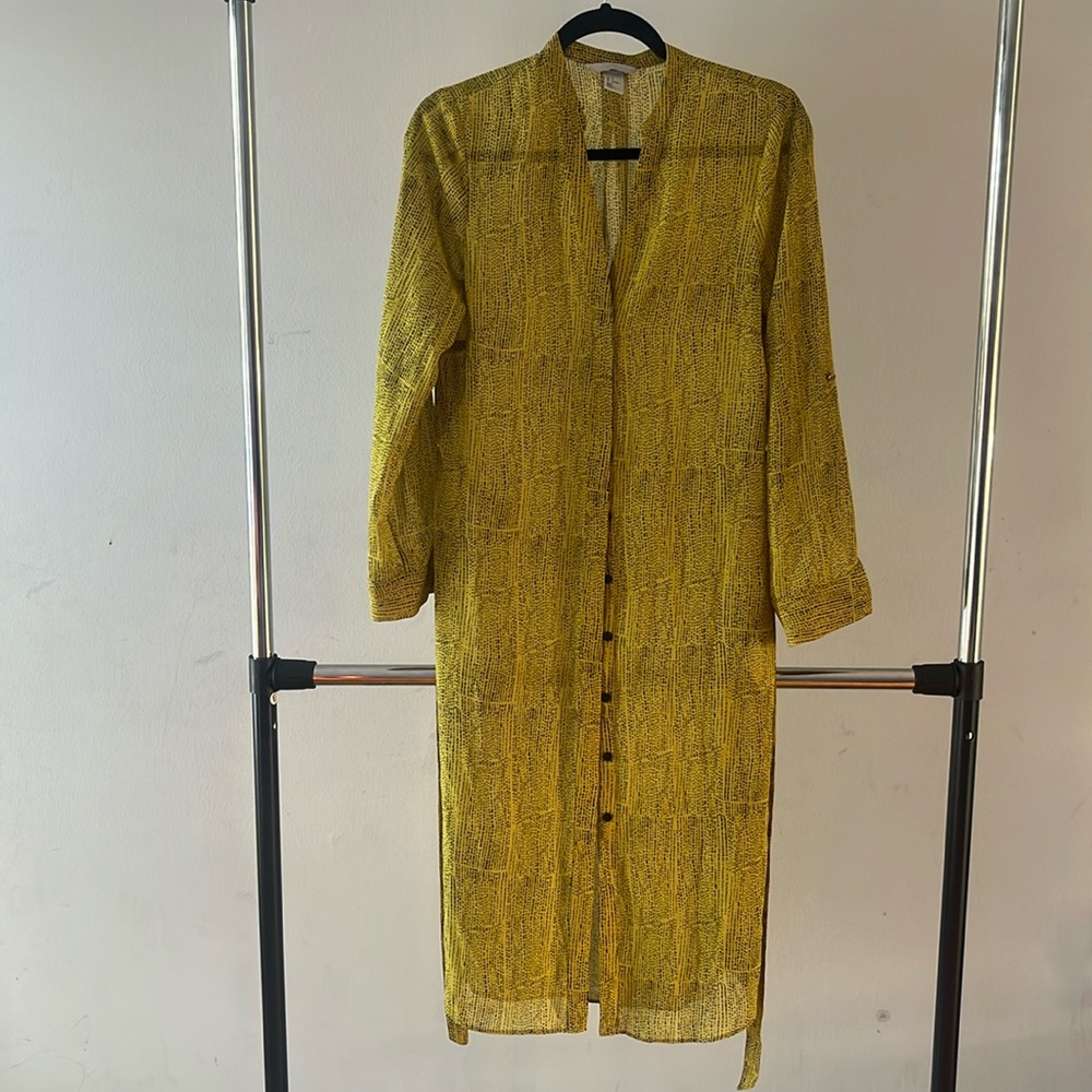 Lime Green Patterned Chiffon Dress